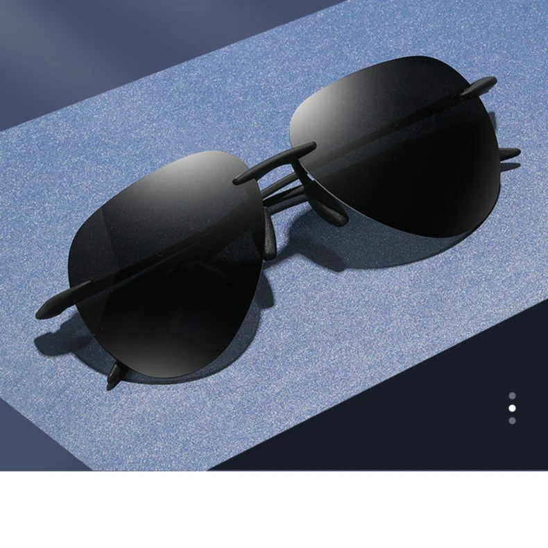 超轻飞行员太阳眼镜男士女无边框防紫外线墨镜开车钓鱼专用偏光镜