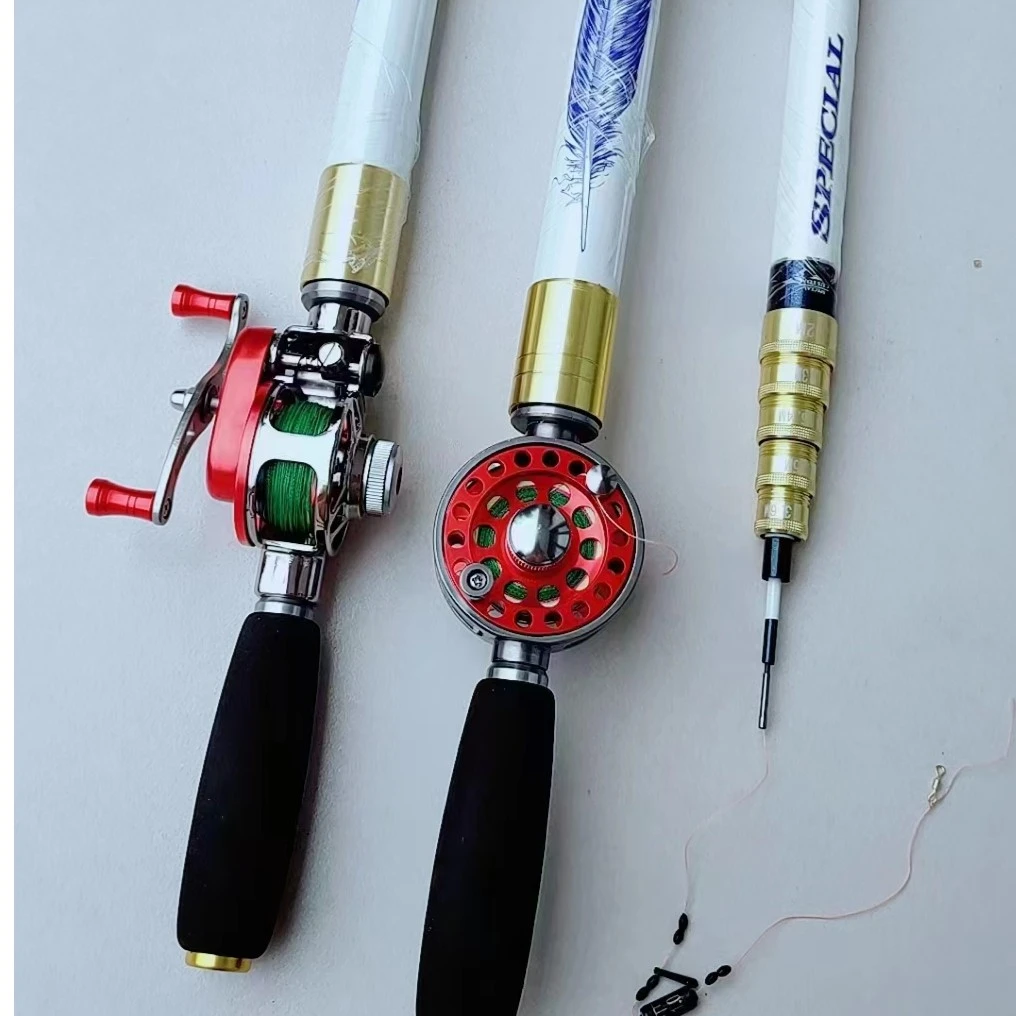 长节定位钓鱼竿带轮子28调休闲野钓超轻综合竿多节垂钓使用鱼竿