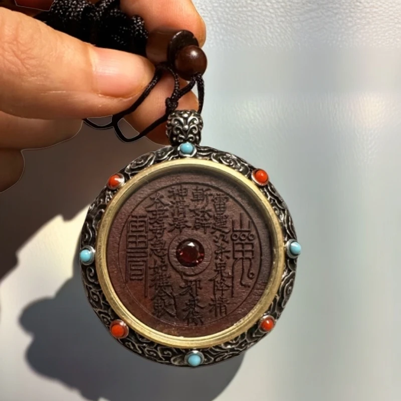 雷山鬼挂坠红色复古黄铜朱砂高级感