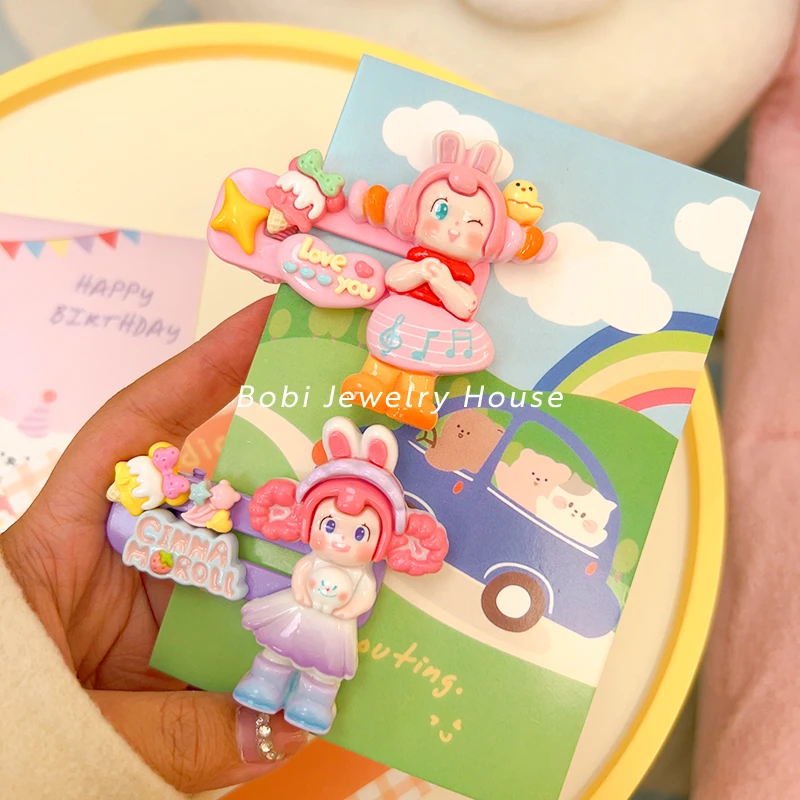 【可爱小迷糊烤肉夹】可爱少女卡通发饰创意网红发夹