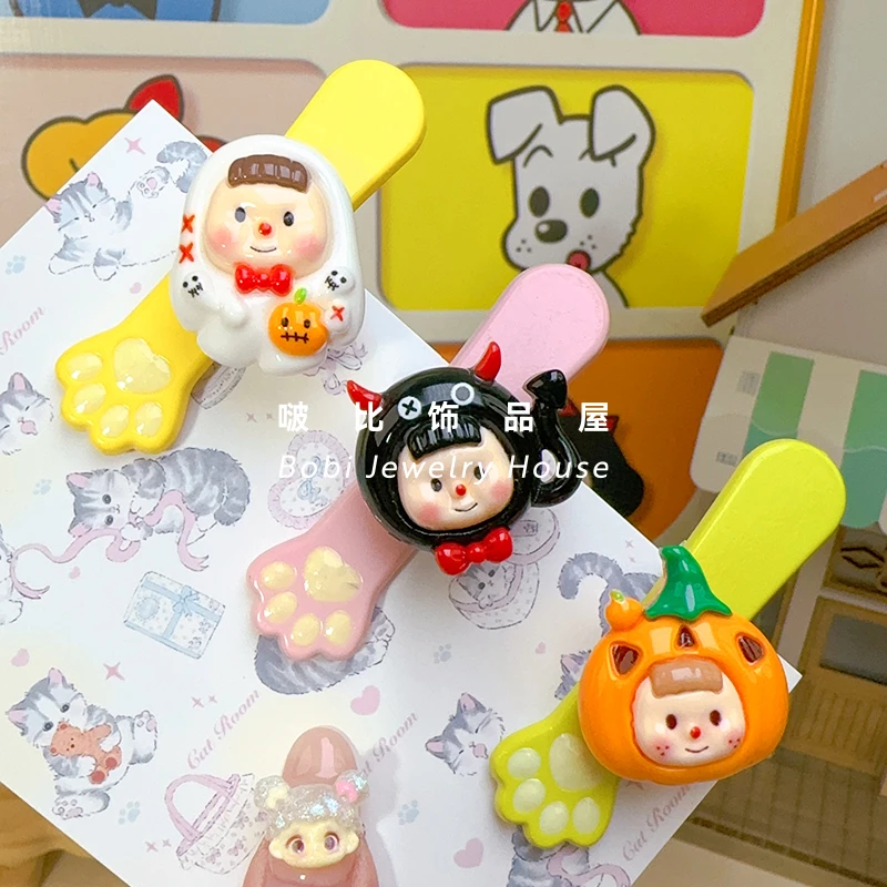 【福利款：万圣节猫爪小多妹旋转发夹】卡通发饰创意旋转款网红发夹