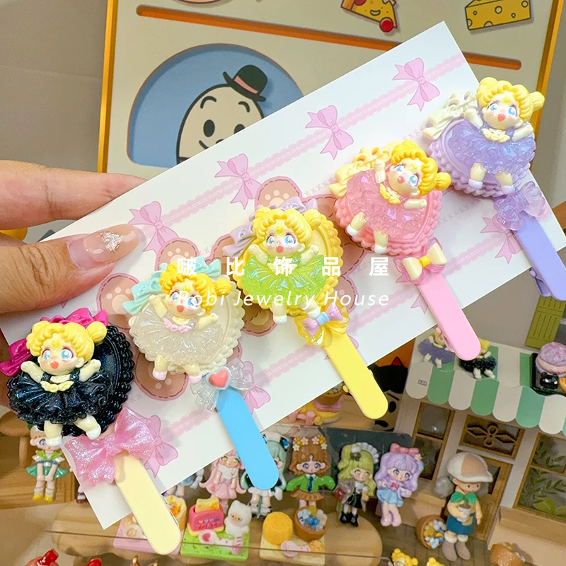 【想念晶透美少女仙女棒发夹】可爱少女卡通发饰创意旋转款网红发夹