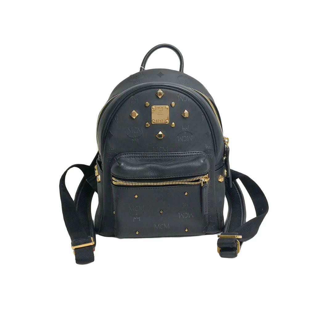 95新 MCM 黑色小双肩包 23122317