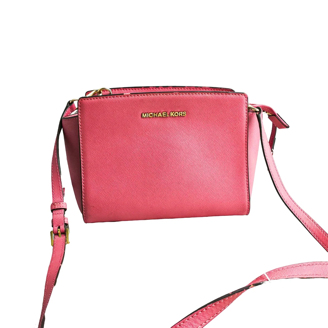 95新 MICHAEL KORS/迈克高仕 深粉色斜挎包 70316