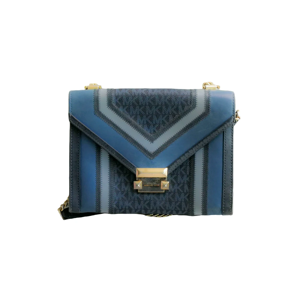 95新 MICHAEL KORS/迈克高仕 蓝色斜挎包 100220