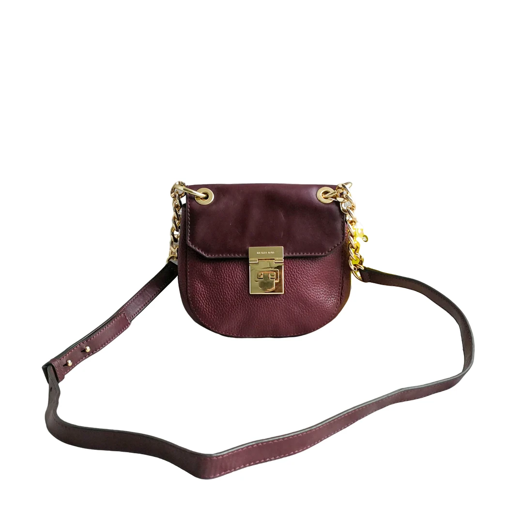 95新 MICHAEL KORS/迈克高仕 紫色皮质小斜挎包包 62924