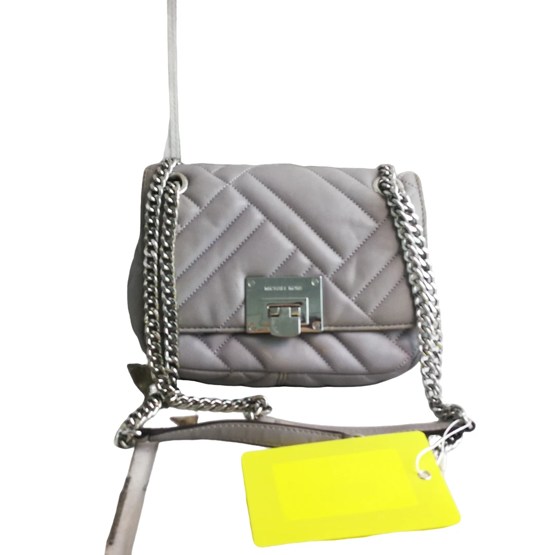 95新 MICHAEL KORS/迈克高仕 灰色皮质斜挎包 70407