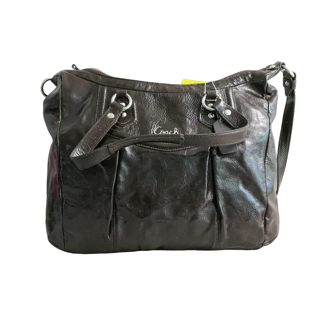 95新 COACH/蔻驰 coach 红棕色皮质腋下包  81119