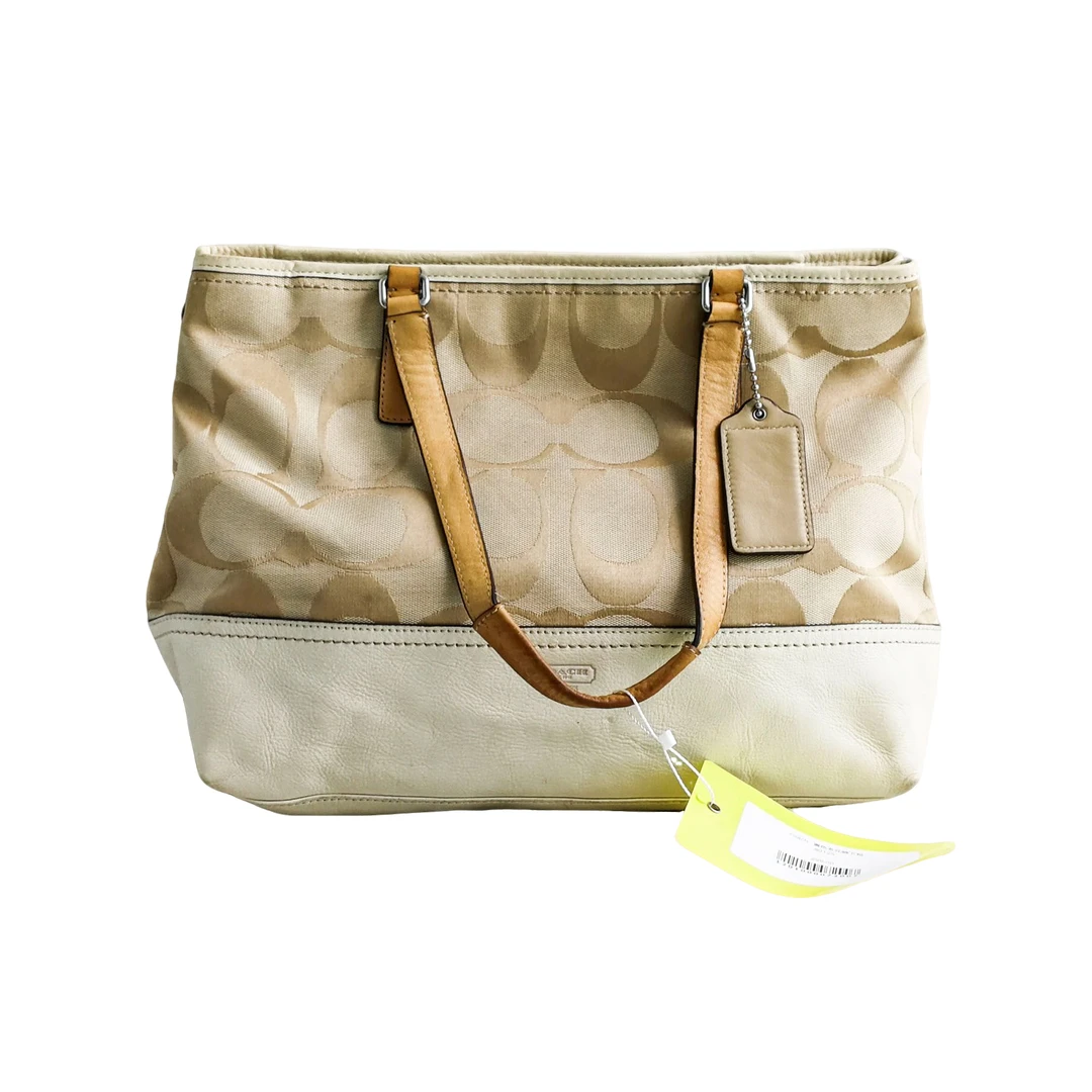 95新 COACH/蔻驰 coach 黄色老花腋下包 80125