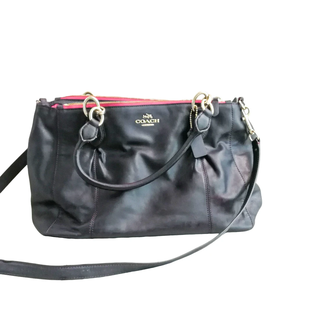 95新 COACH/蔻驰 coach 黑色皮质手提包  101603