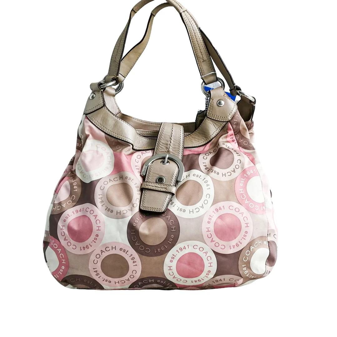 95新 COACH/蔻驰 coach 粉色波点南瓜包 71424