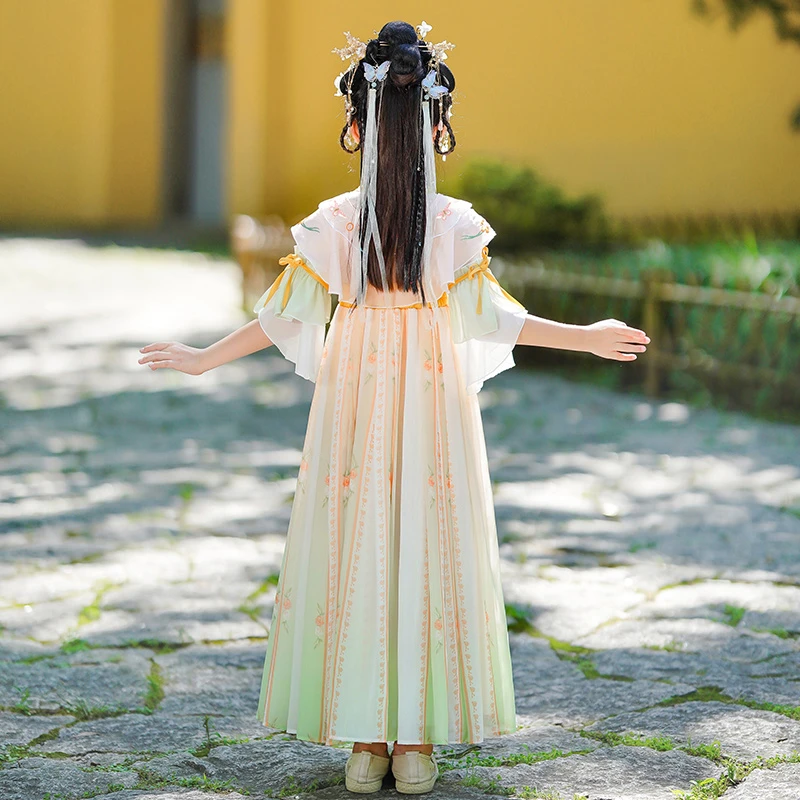 2025夏款裙子薄款中国风唐装夏季襦裙儿童汉服古装女童夏装