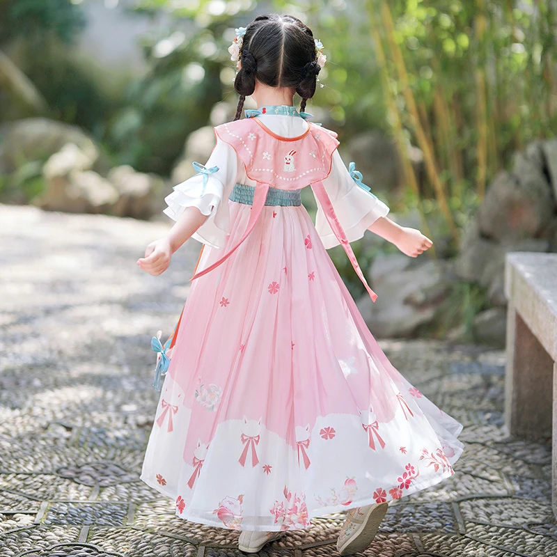 汉服女童2025夏款连衣裙女孩汉服儿童超仙古装裙子夏季礼服