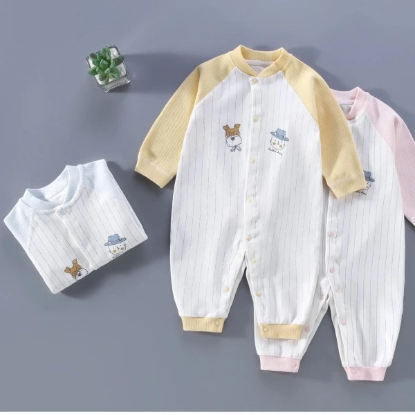 21B07婴儿连体衣春秋宝宝内衣睡衣长袖A类哈衣家居服