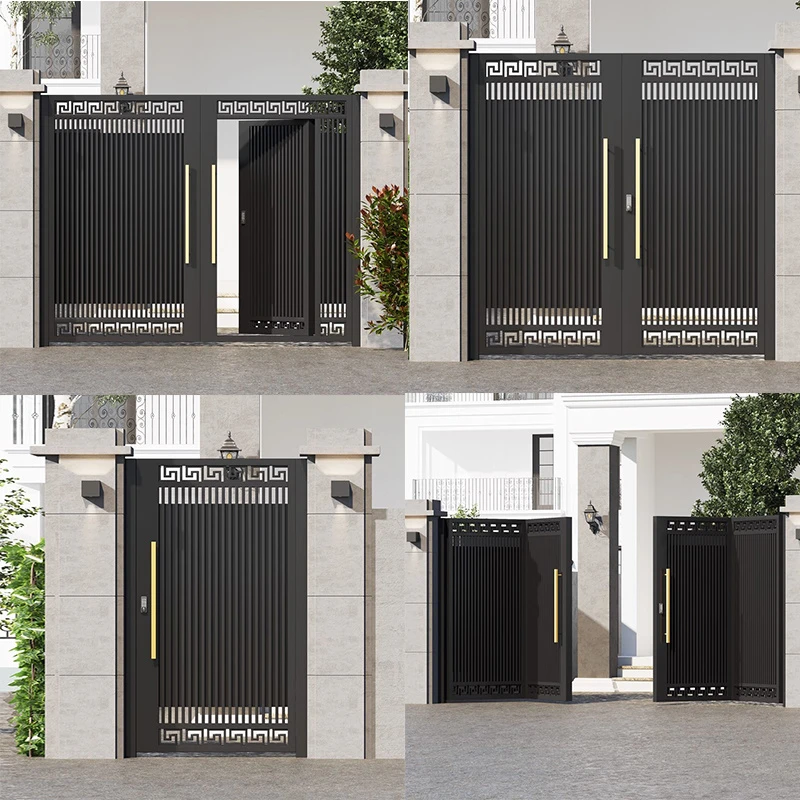 铁艺庭院大门花园门铝合金农村自建房别墅双开门院子门中门