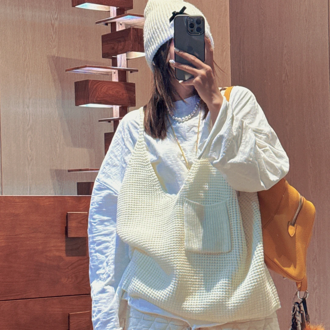 韩版新款兜兜针织吊带马甲