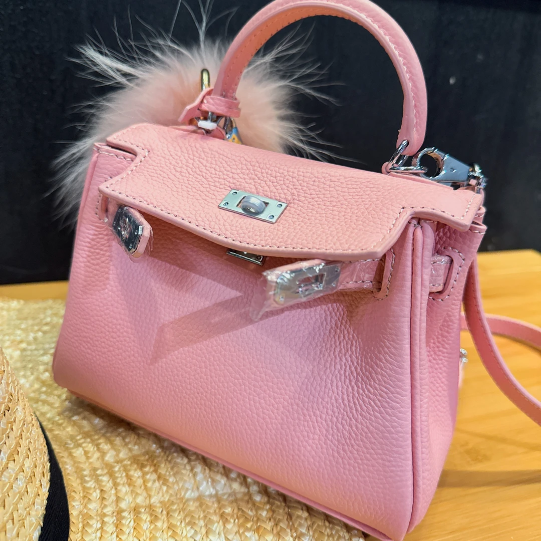 时尚牛皮韩版单肩斜挎女手提包