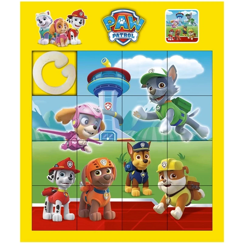 移滑动拼图超人动画华容道儿童节益智玩具立体大号拼板16宫格礼物