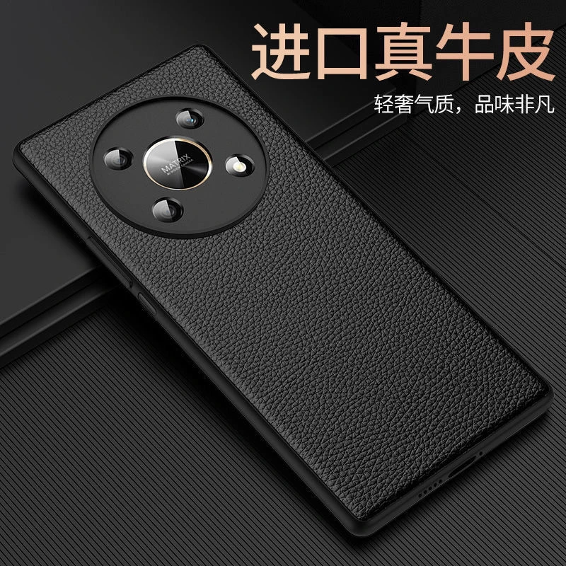 荣耀x30max壳真皮防摔X10男女x30i新款x10Max全包软边保护套牛皮