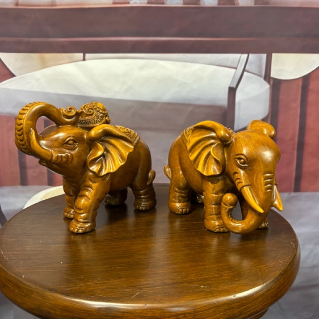 新款一对小象长约18高约12/15办公室家具摆件工艺品       金钱