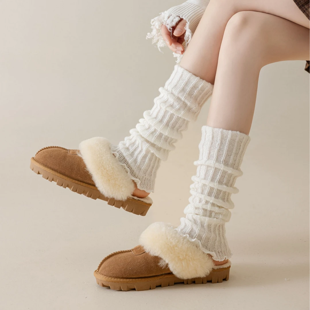 针织袜套春秋款堆堆袜jk白色原宿风袜子女秋冬小腿套袜搭配小皮鞋