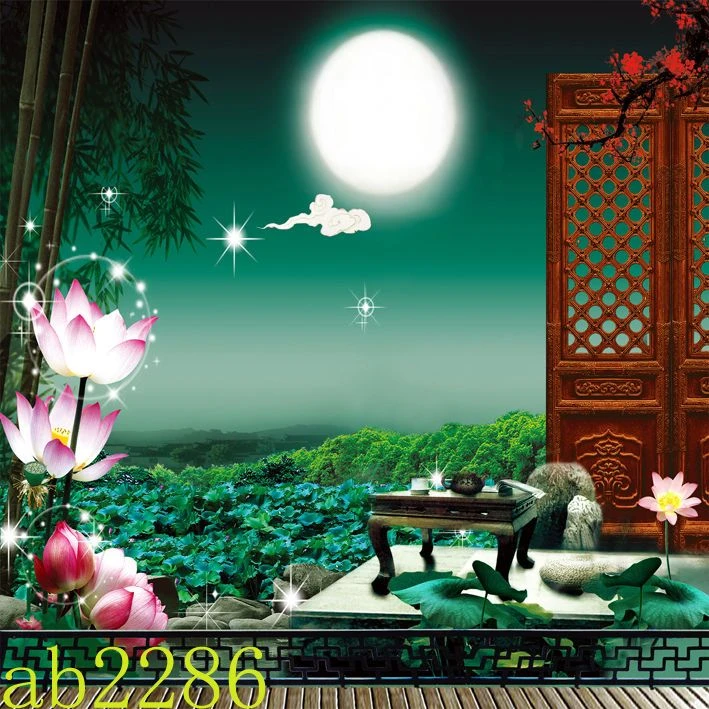 盘子女人坊古装背景网红直播间仿古月圆跳舞唱歌古装直播主播抖音