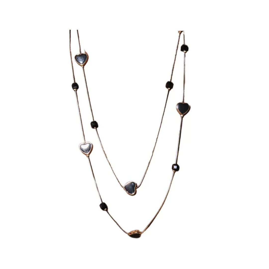 合金仿水晶项链 气质时尚高级感轻奢2024新款双层简约百搭颈链