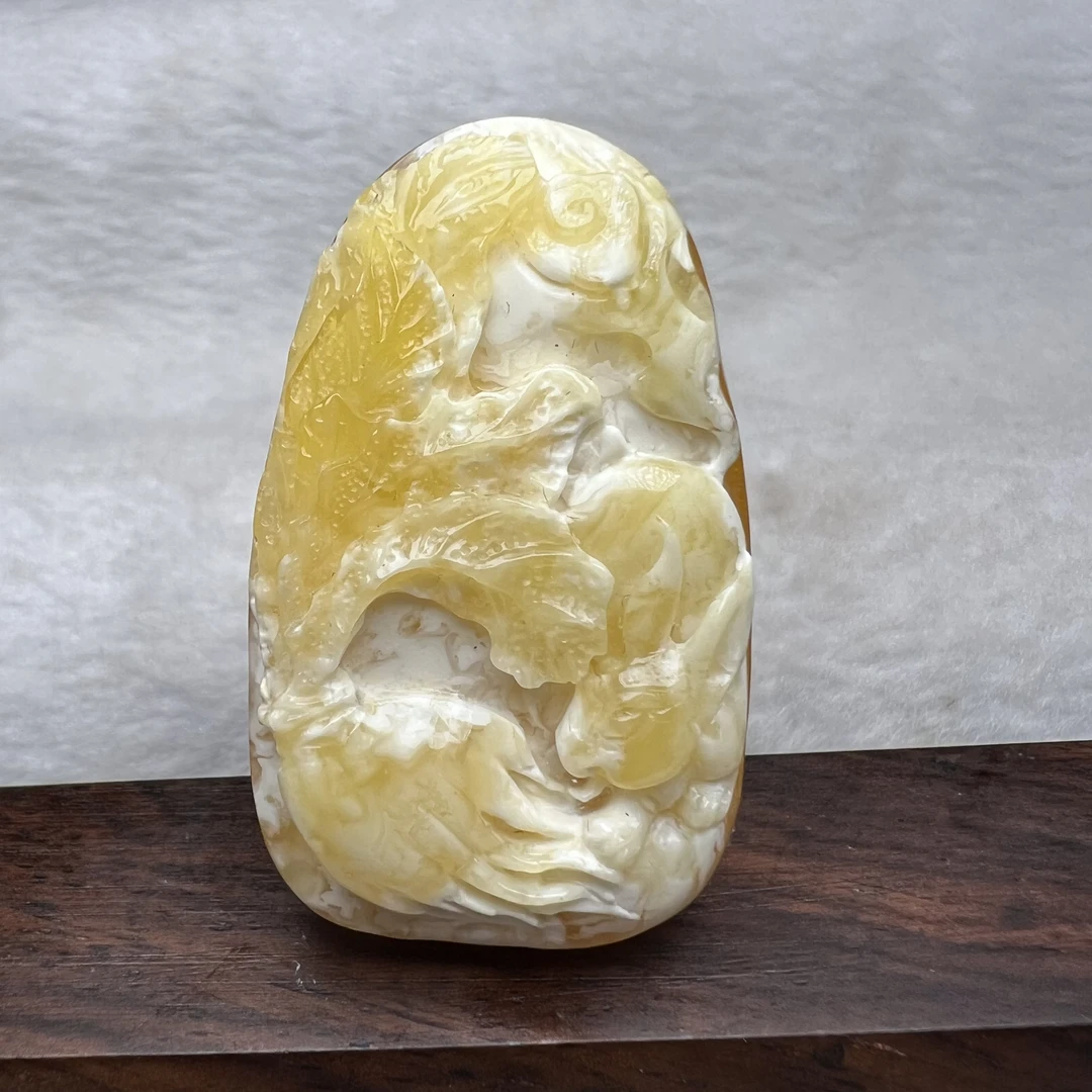 好玉易兔好彩头琥珀蜜蜡吊坠挂件仿古时尚巧雕精雕通透精美