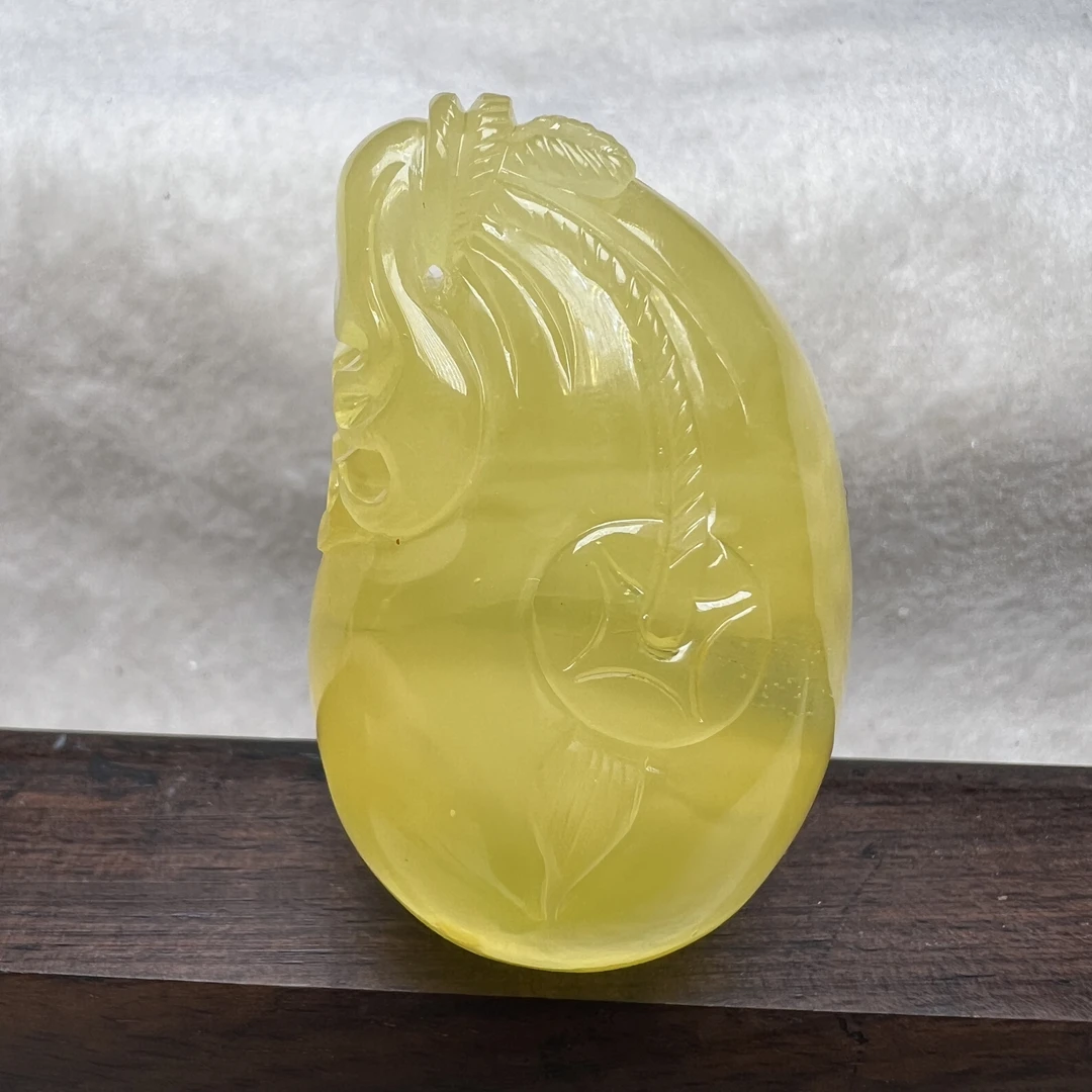 钱袋天然琥珀吊坠挂件代代有钱手工精雕巧雕有机珠宝时尚百搭