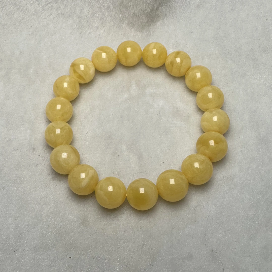 【好玉易】S028天然琥珀蜜蜡手串11-11.5mm精美佛珠18颗花样发货