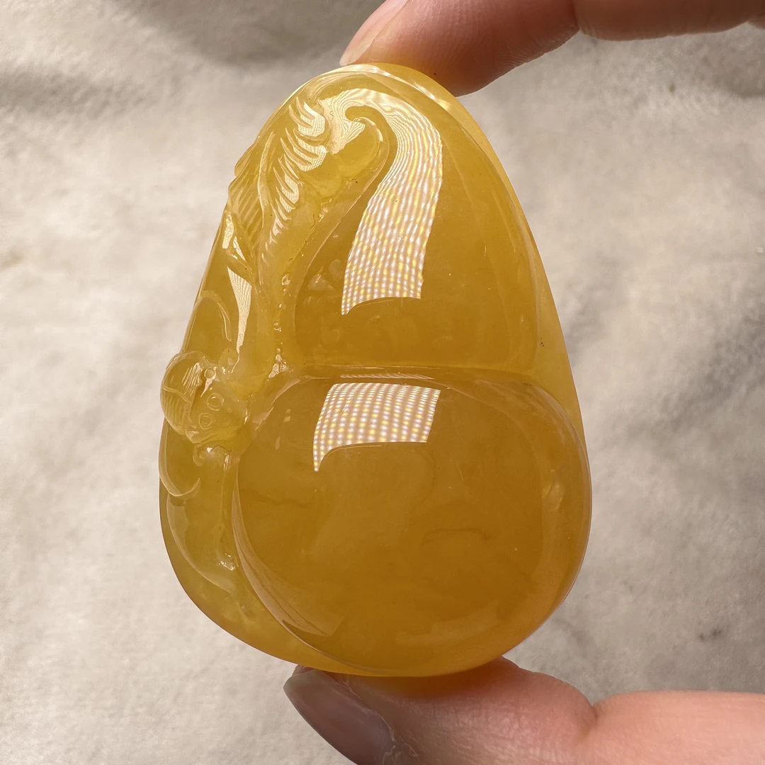 【好玉易】C041宝葫芦琥珀蜜蜡精雕吊坠挂件俏色巧雕精美珠宝雕刻