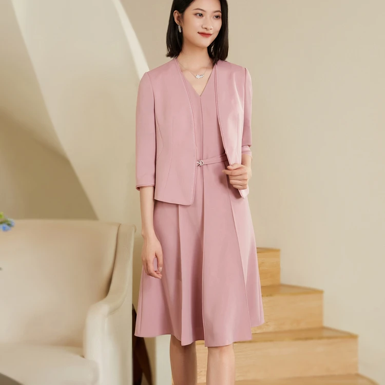 娜尔思七分袖短款西装外套女2024夏新款西服NA02200A1