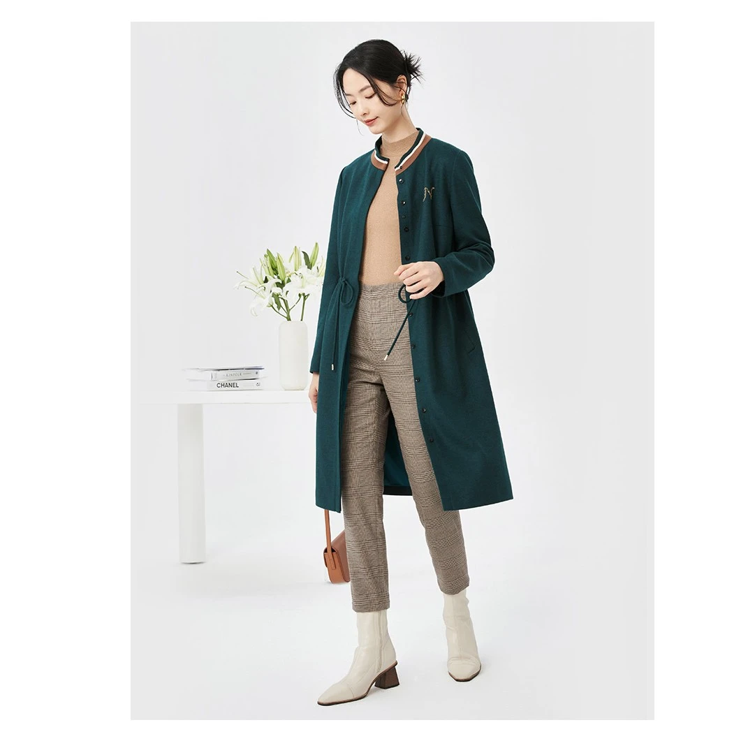 娜尔思时尚气质两穿式抽绳收腰连衣裙24秋冬新款毛织裙NF08454H4