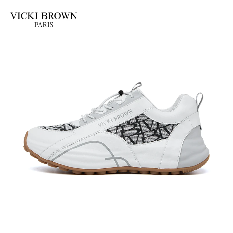 法国VICKI BROWN复古百搭真皮舒适耐磨透气潮流男士休闲鞋运动鞋