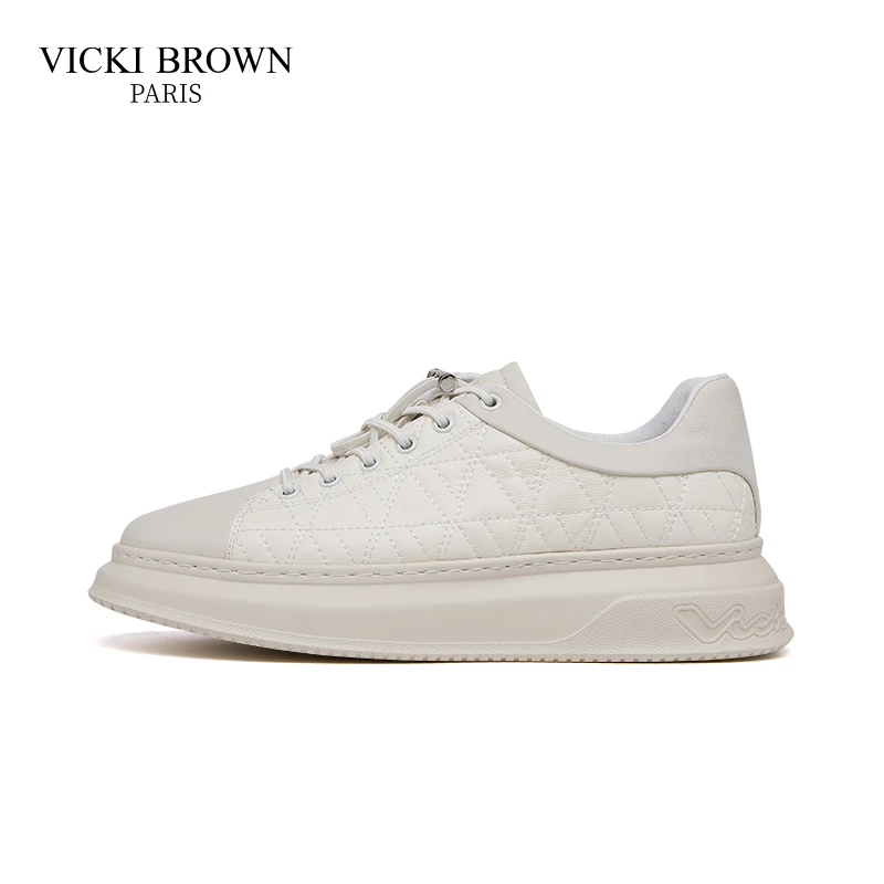 法国VICKI BROWN 轻奢复古商务男士真皮低帮百搭时尚休闲鞋潮鞋男
