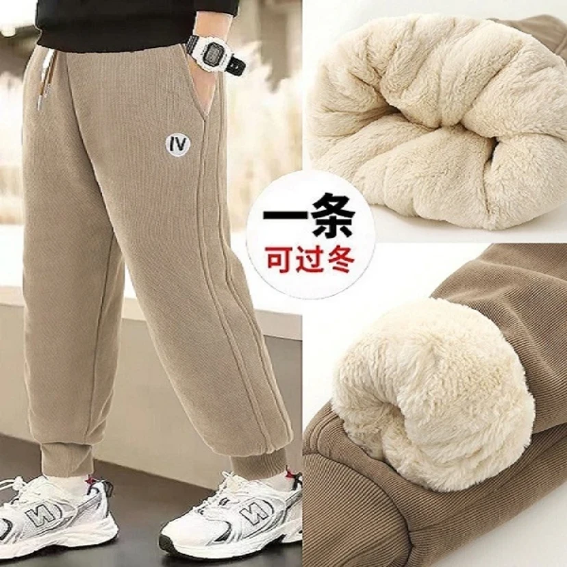 2024新款iv欧棉仿兔毛特厚百搭一条过冬休闲裤