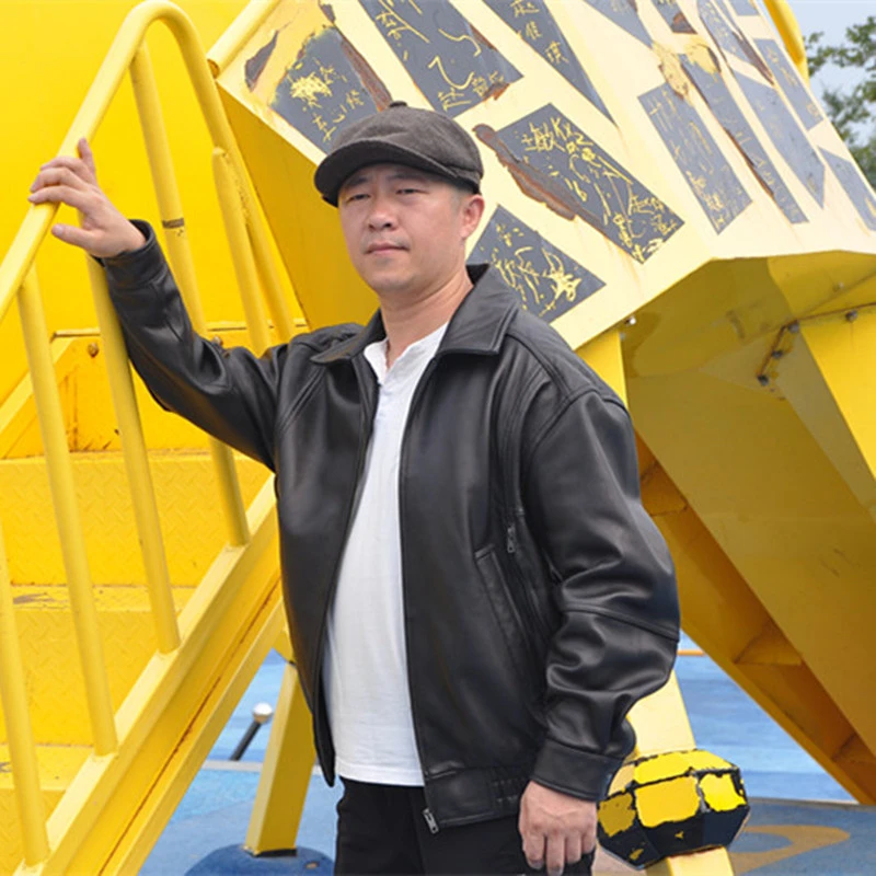 日版中性复古大廓型男女通穿情侣真皮皮衣新西兰绵羊皮厚软糯