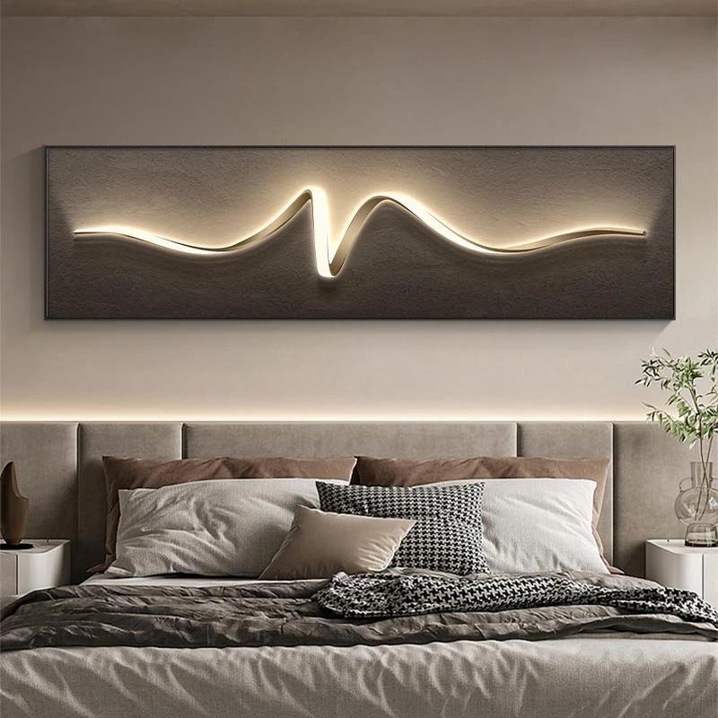 梦染墨现代轻奢卧室装饰画意式极简主卧床头挂画高级感艺术线挂画