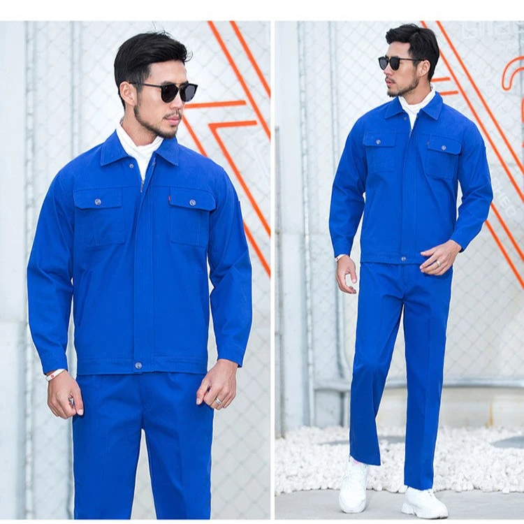 秋冬纯棉长袖工作服套装男女耐磨电焊全棉工厂加厚劳保户外汽修服