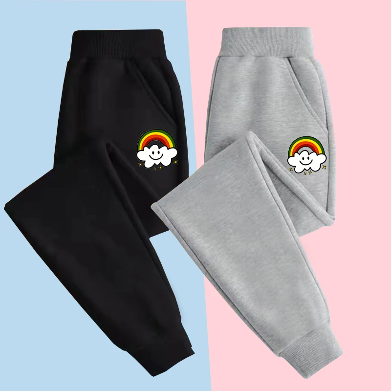 CHILFE DREAM/童纷梦女童卫裤中大童运动裤秋冬季洋气宽松加绒裤