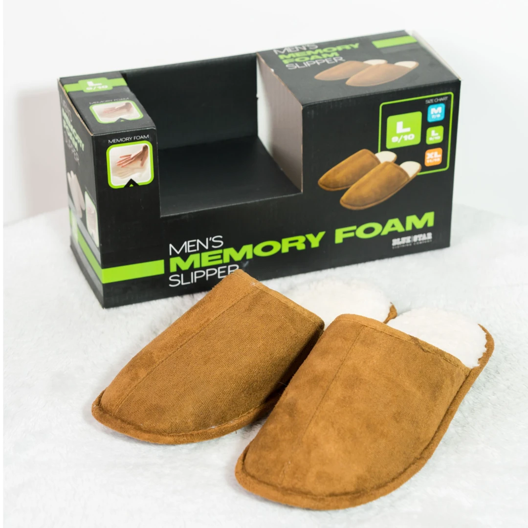 盒装飞边款侧缝款仿麂皮绒面超柔内里保暖简约棉拖鞋出口欧美