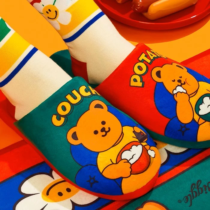 春季韩版水晶超柔面料内里高弹记忆棉填充柔软亲肤可爱防滑棉拖