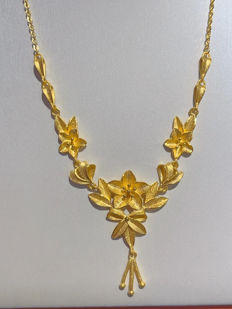 5g工艺足金999三生花繁花似锦套链