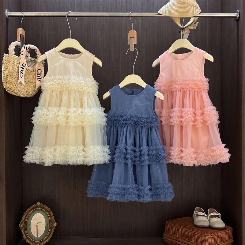 【尤画】设计师原创高端定制夏季甜美洋气穿搭点点闪闪紗裙63388