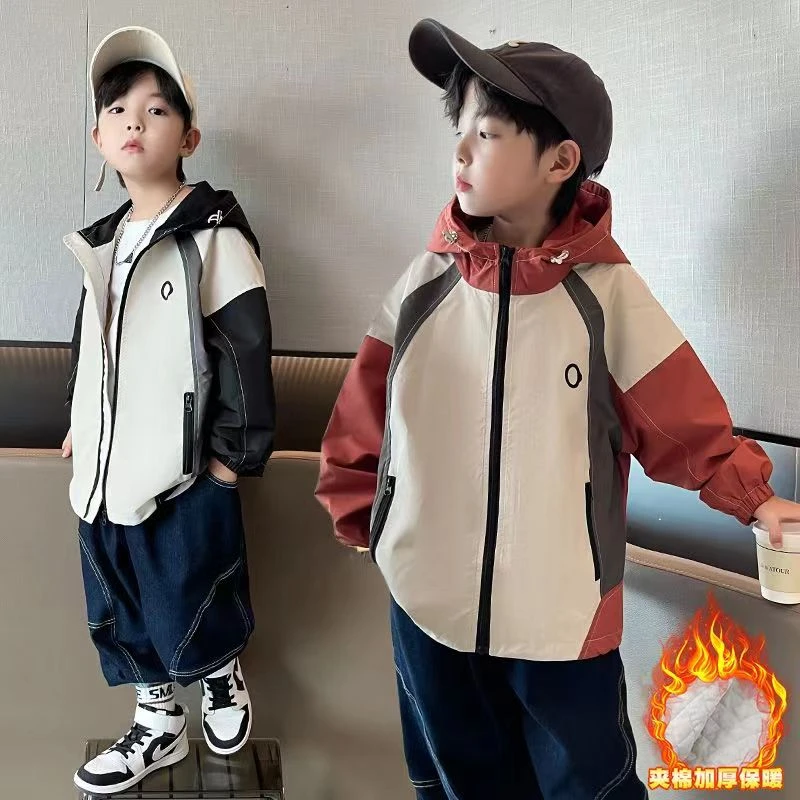 【加棉加厚】儿童装男童加棉外套2023新款中大童棉服加棉加厚冲锋衣