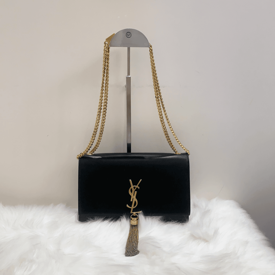 95新 YSL/圣罗兰 圣罗兰ysl黑色丝绒kate流苏包