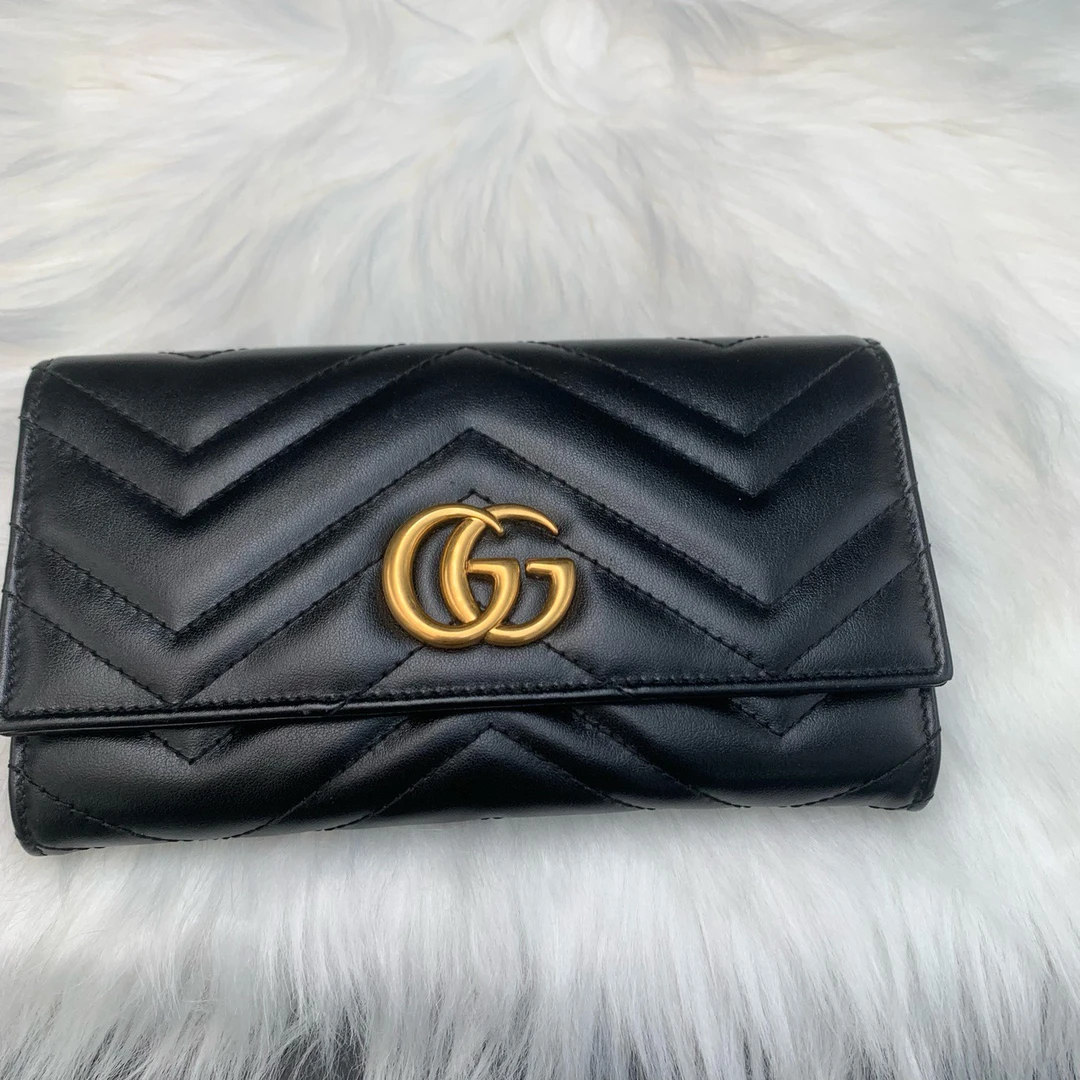 95新 GUCCI/古驰 古驰黑金 钱包