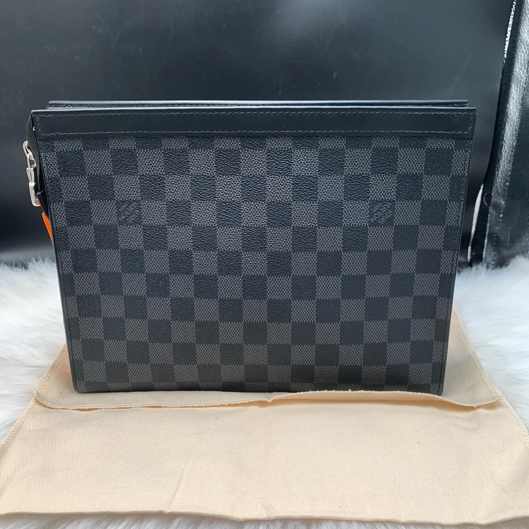 95新 LouisVuitton/路易威登 棋盘格手拿洗漱包