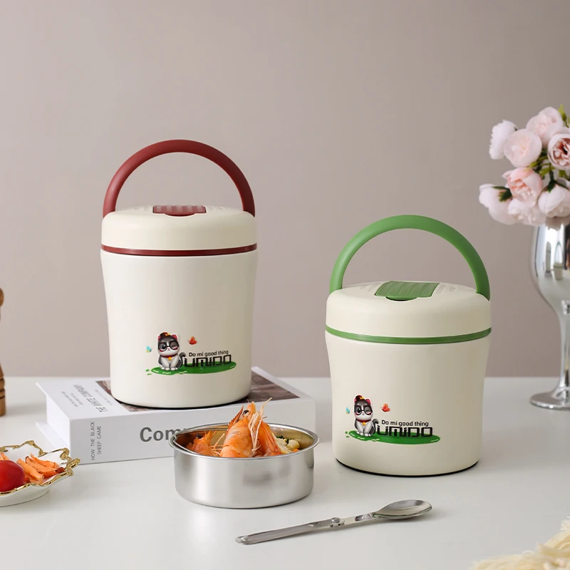 升级版小清新304不锈钢双层小提锅学生上班族家用便携饭盒小型