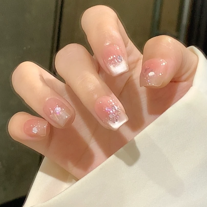 【杨梅碎冰】三仟纯手工穿戴甲 亮片仙气美甲 清透感少女日系美甲